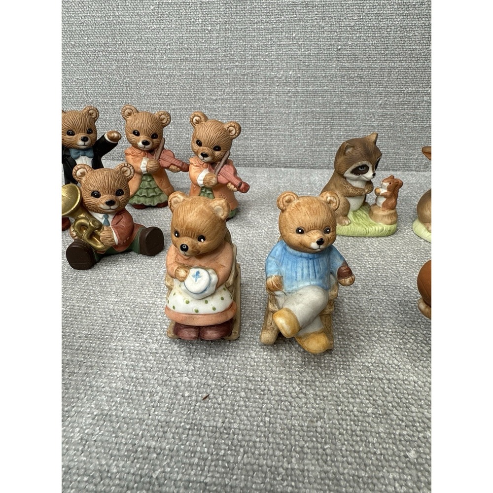 Homco Porcelain Teddy Bear Figurines 14 Piece Lot - Picture 5 of 11